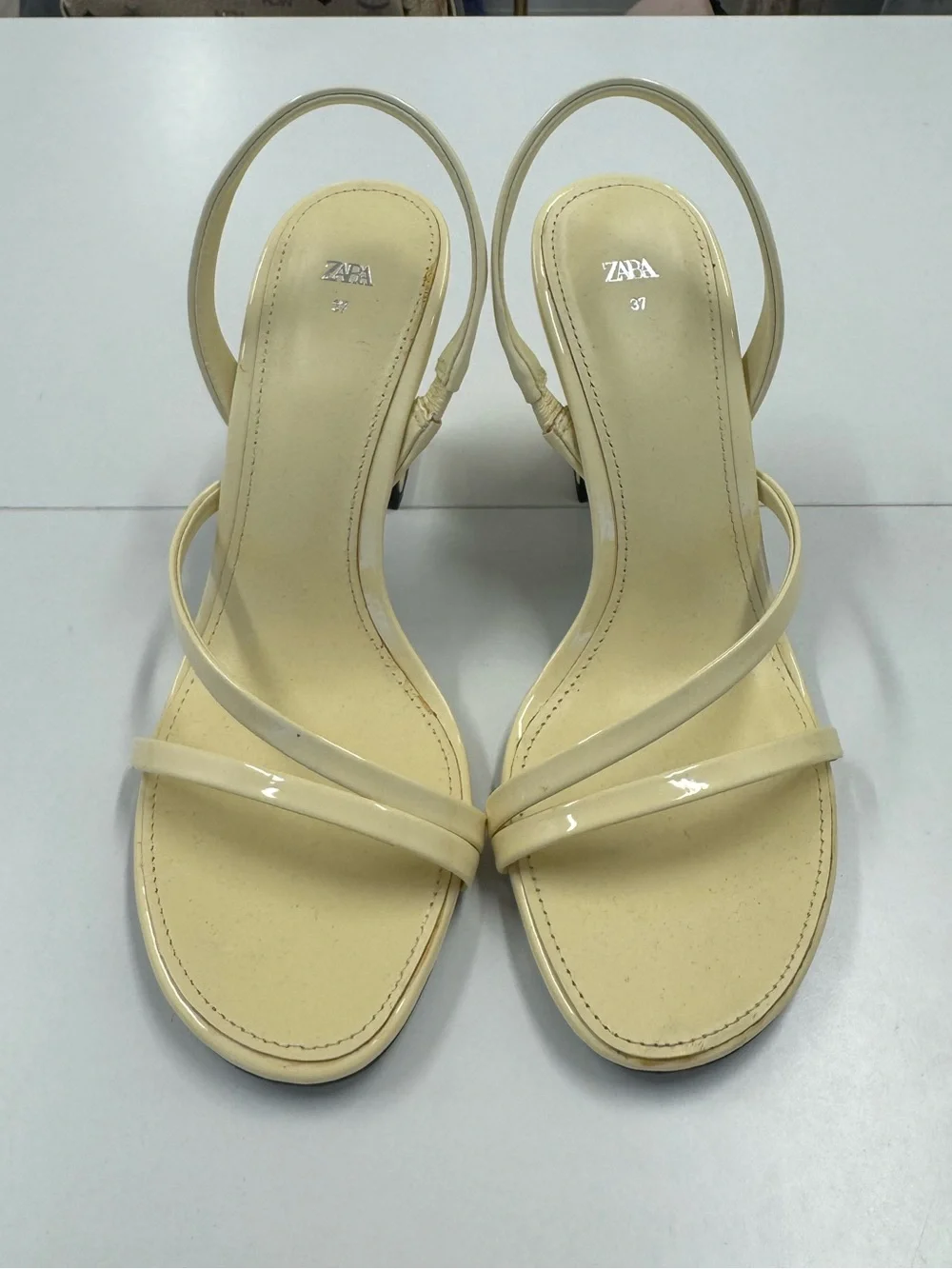Zara Pale Yellow Strappy Slingback Heels